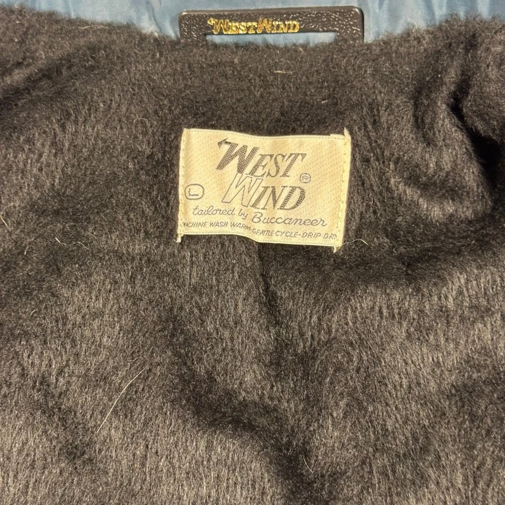 West Wind Coaches Jacket Mens L Blue Flourtown Fire Co Embroidered Fur Lined